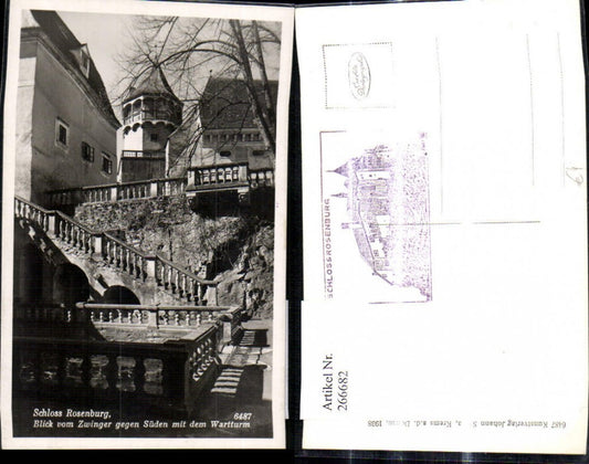 266682,Foto Ak Schloss Rosenburg Blick v. Zwinger geg. Süden m. d. Wartturm