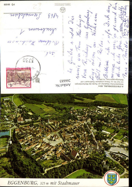 266683,Eggenburg m. Stadtmauer Luftbild pub Alpina Druck FÖ 59838