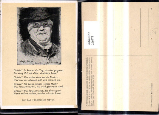 266773,Schriftsteller Conrad Ferd. Meyer Portrait Text