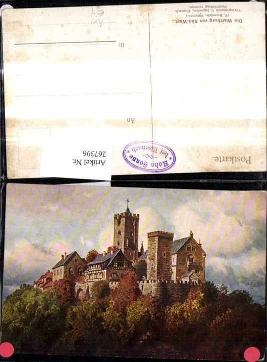 267396,Künstler Ak Wartburg v. Süd-West Burg Schloss Eisenach