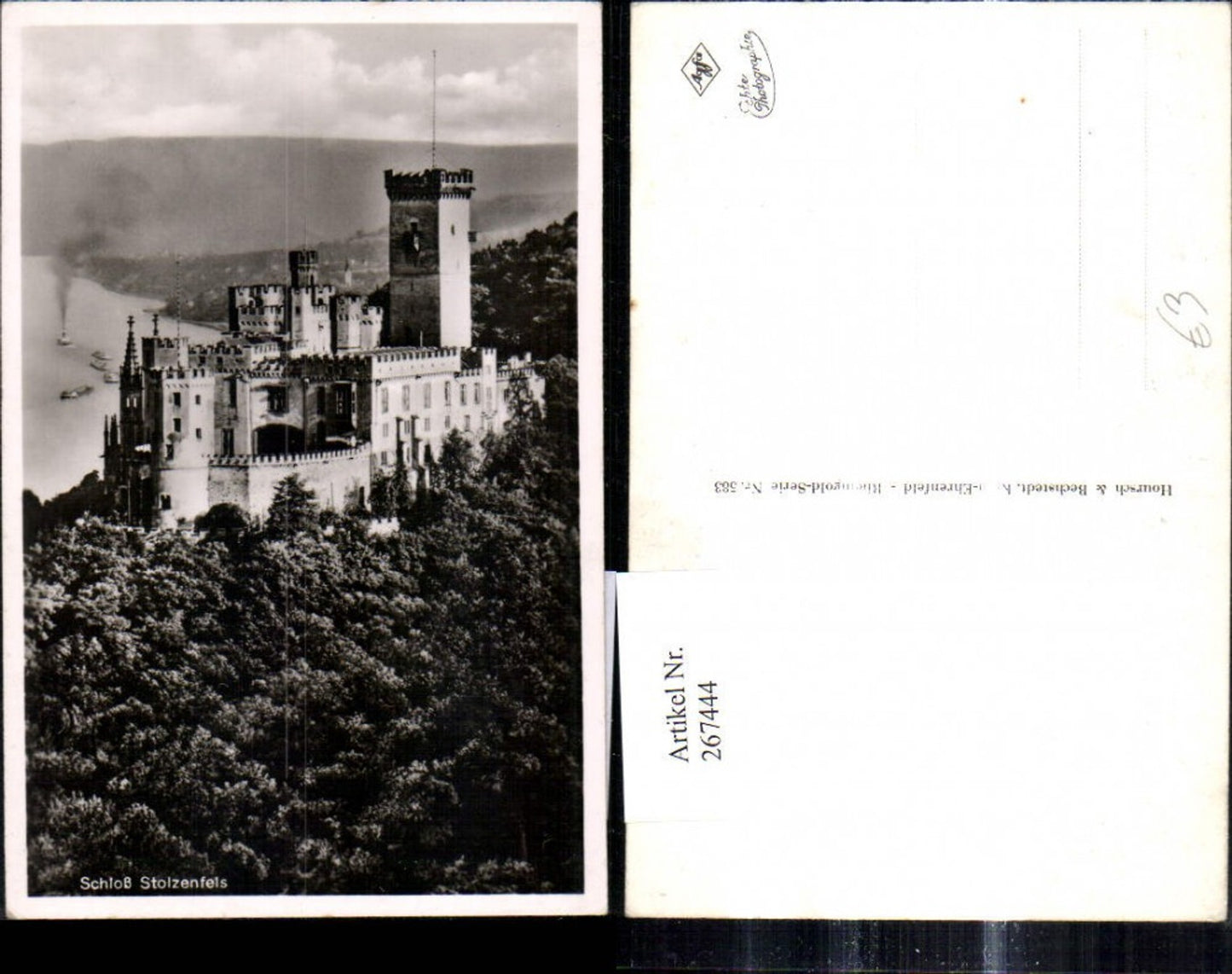 267444,Foto Ak Stolzenfels b. Koblenz Schloss Burg