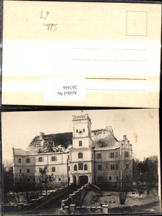 267446,Foto Ak Schloss Burg Vorderansicht i. Winter