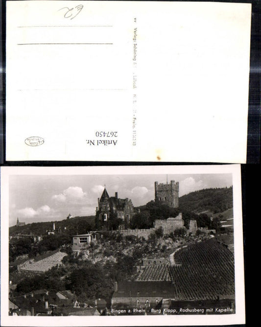 267450,Foto Ak Bingen a. Rhein Burg Klopp Rochusberg m. Kapelle Schloss Burg