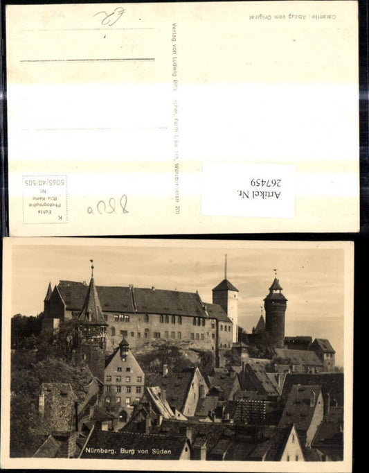 267459,Foto Ak Nürnberg Burg v. Süden Schloss Burg