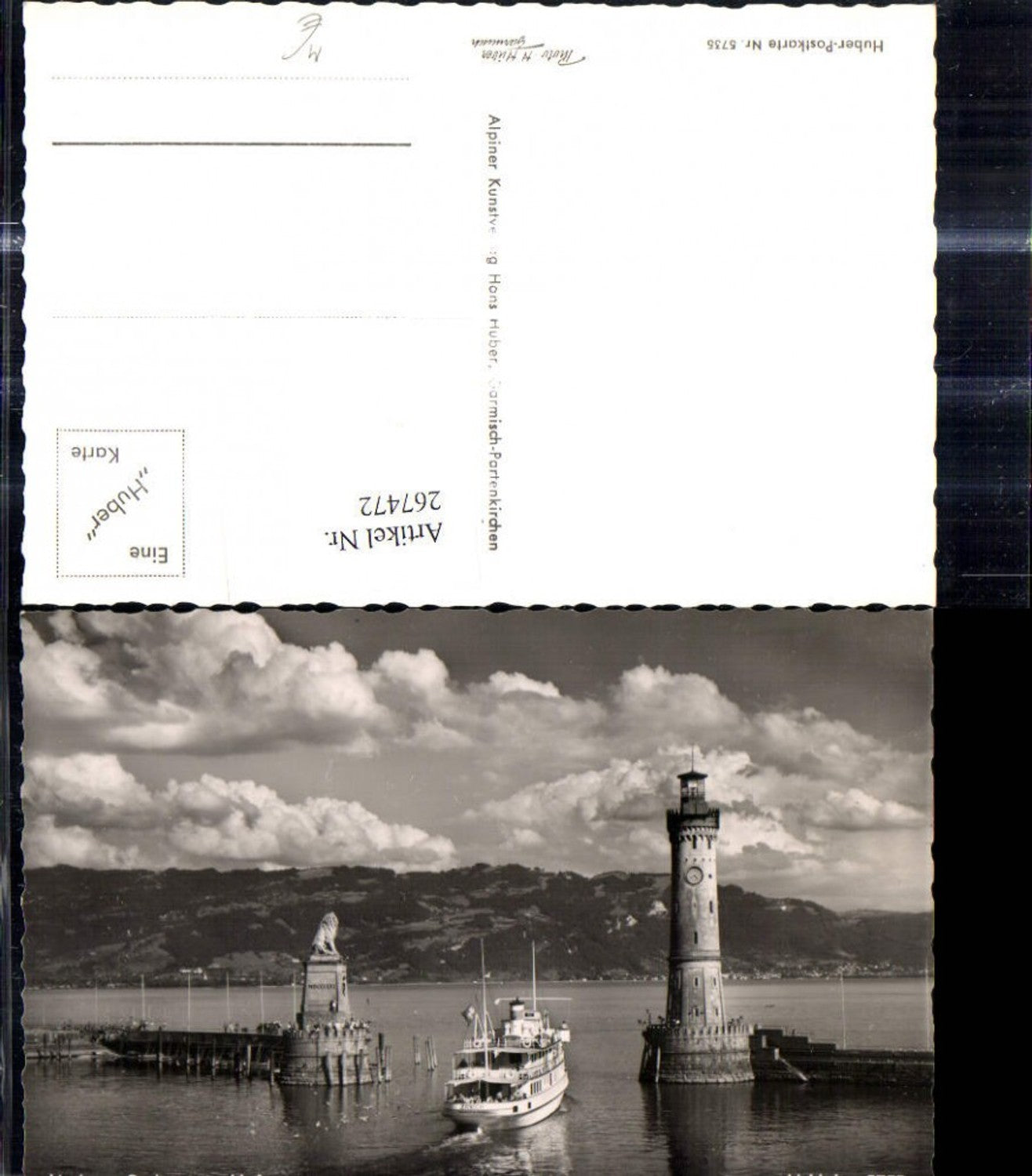267472,Foto Ak Lindau a. Bodensee Hafen Schiff Leuchtturm