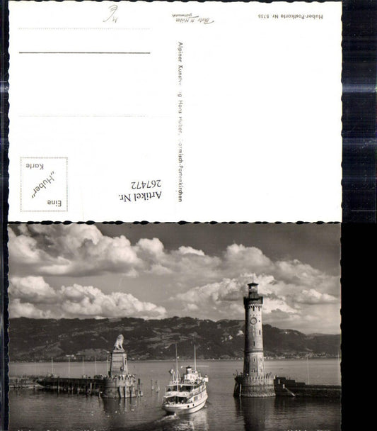 267472,Foto Ak Lindau a. Bodensee Hafen Schiff Leuchtturm