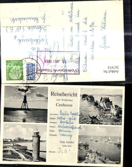 267474,Mehrbild Ak Cuxhaven Leuchtturm m. Seepavillon Kugelbake Segelregatta