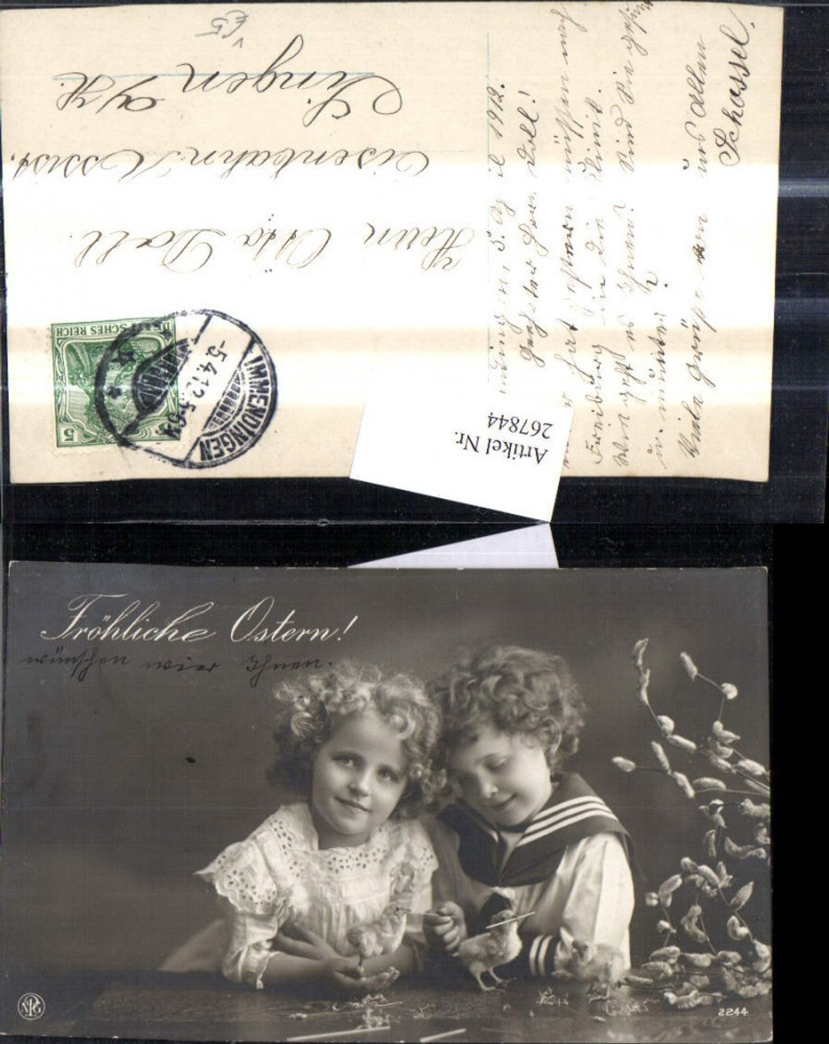 267844,Kinder in Uniform Matrosenanzug Küken Ostern pub NPG 2244