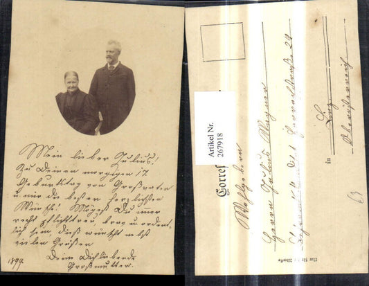 267918,Foto Ak Paar Passepartout 1899 Adel Monarchie