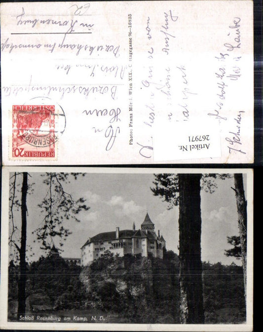 267971,Schloss Rosenburg a. Kamp Bäume i. Vordergrund