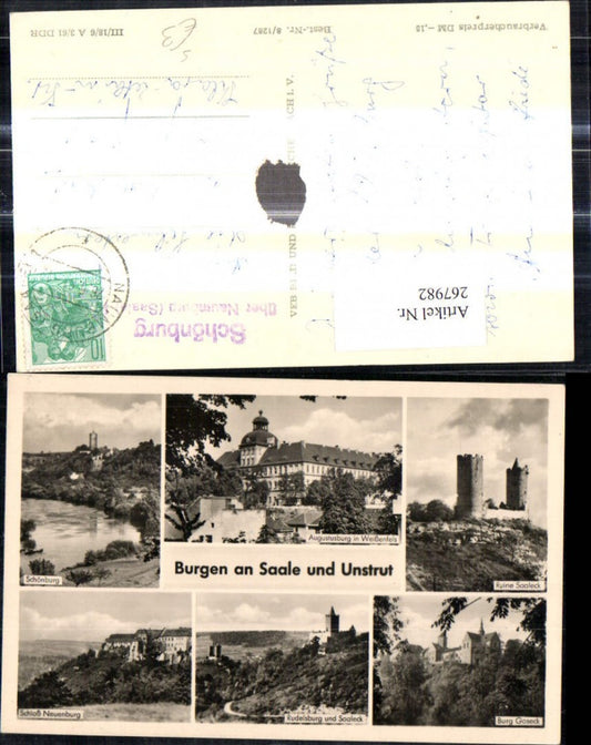 267982,Mehrbild Ak Burgen a. Saale u. Unstrut Schönburg Ruine Saaleck Stempel Schönburg über Naumburg Saale