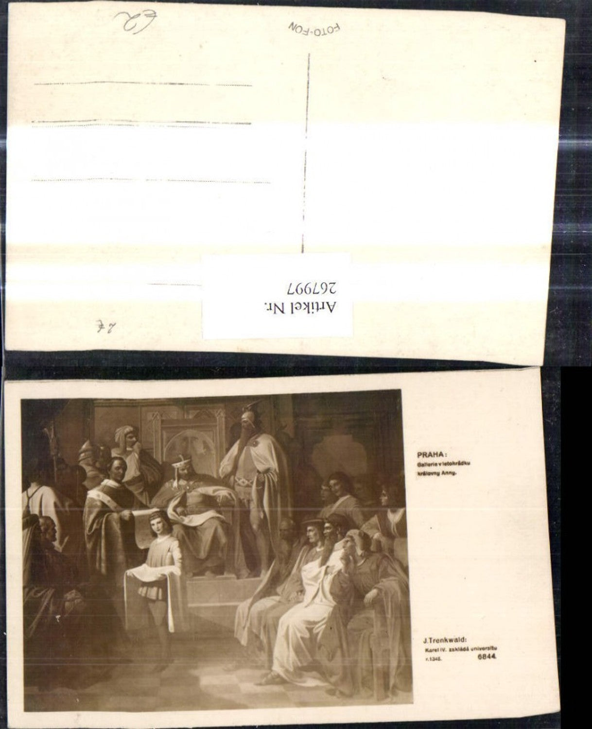 267997,Künstler Ak J. Trenkwald Karel IV zaklada universitu Adel Monarchie