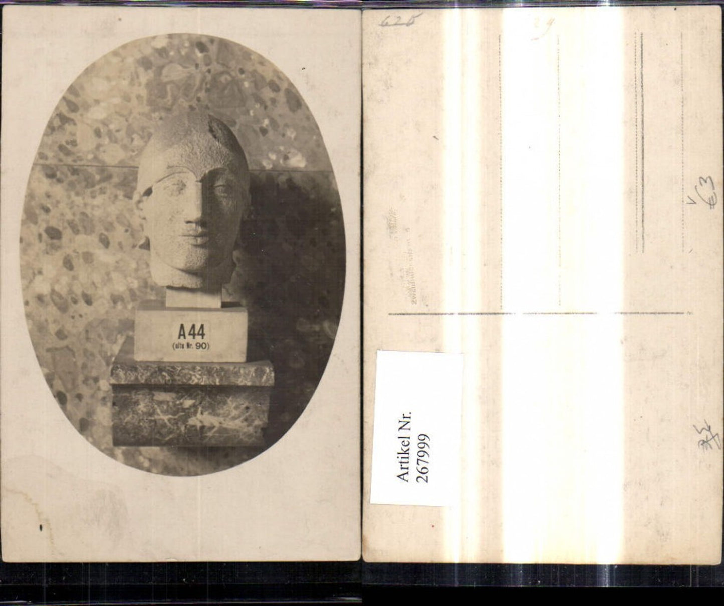 267999,Foto Ak Büste A44 alte Nr. 90 Steinkopf Kunst Wissenschaft Passepartout pub G. Pettendorfer München