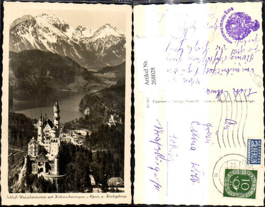 268028,Schloss Neuschwanstein m. Hohenschwangau Alpsee u. Hochgebirge