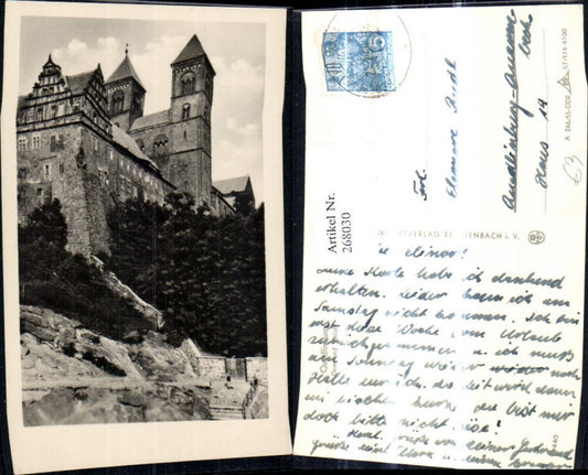 268030,Foto Ak Schloss u. Dom Quedlinburg