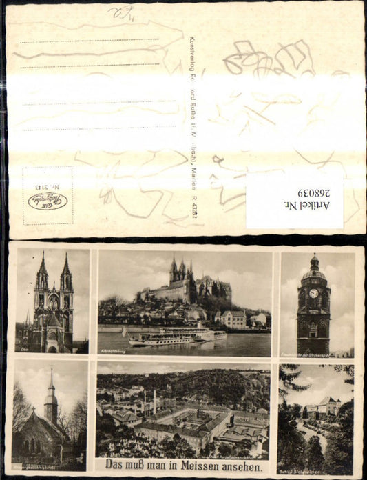 268039,Mehrbild Ak Meissen Albrechtsburg Dom Frauenkirche Schloss Siebeneichen Schiff Dampfer