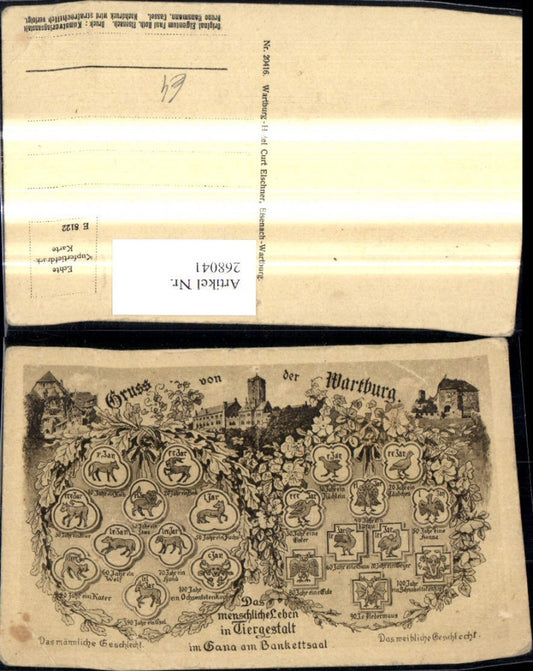 268041,Künstler Ak Gruß v. d. Wartburg Eisenach Wappen