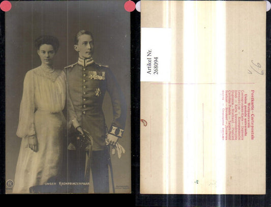 268094,Unser Kronprinzenpaar Friedrich Wilhem u. Cecilie Adel Monarchie pub RPH 9583
