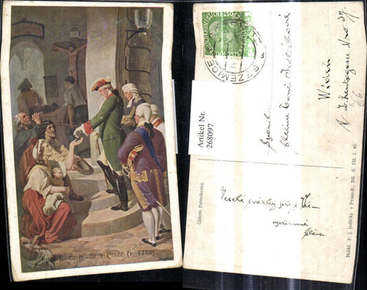 268097,Künstler Ak J. Jedlicky Josef II za hladu v Praze 1772 Adel Monarchie