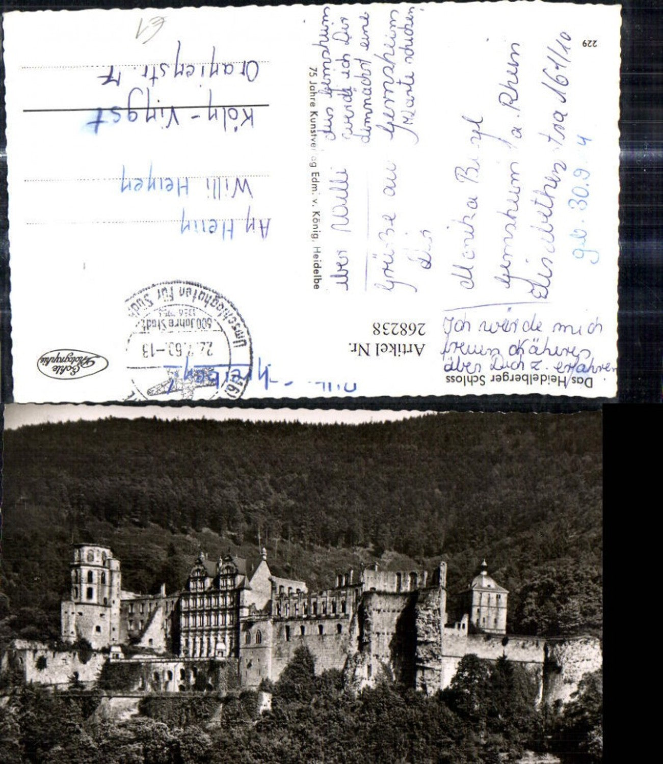 268238,Foto Ak Heidelberger Schloss