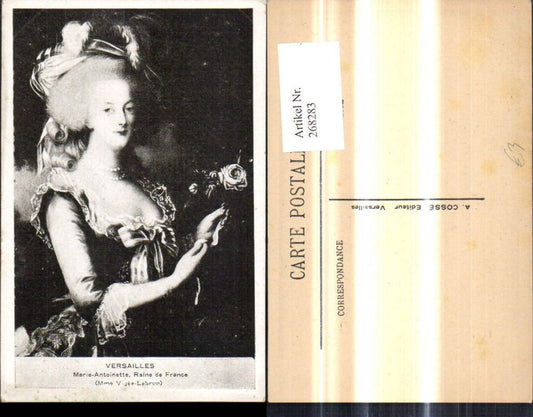 268283,Künstler Ak Portrait Marie Antoinette Versailles Adel Monarchie