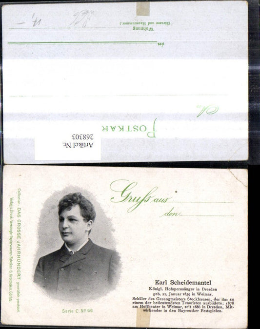268303,Karl Scheidemantel Hofopernsänger Dresden Sänger Text