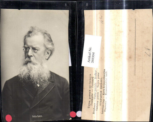 268304,Felix Dahn Rechtswissenschaft Dichter Wissenschaft