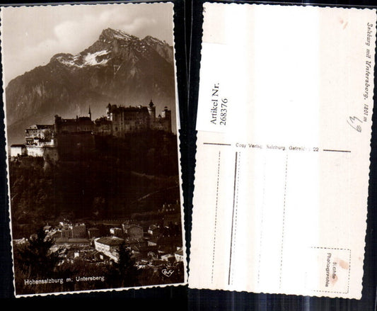 268376,Foto Ak Salzburg Festung Hohensalzburg m. Untersberg