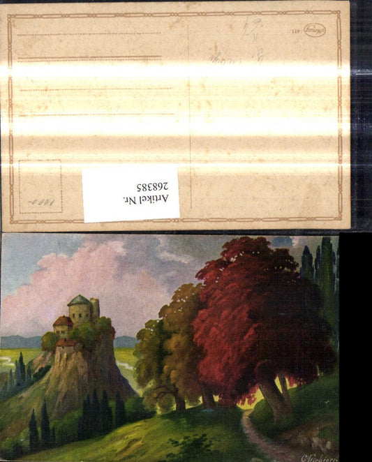 268385,Künstler Ak G. Fiebiger Burg Schloss Landschaft