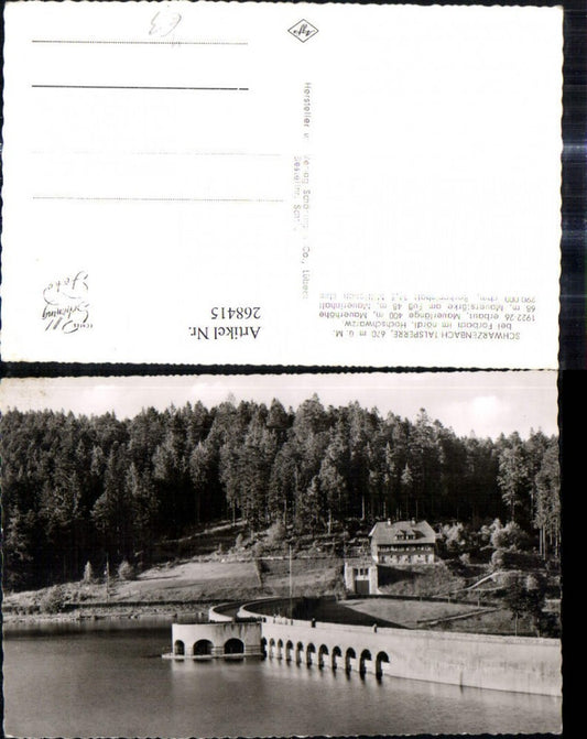 268415,Foto Ak Schwarzenbach Talsperre b. Forbach Talsperre