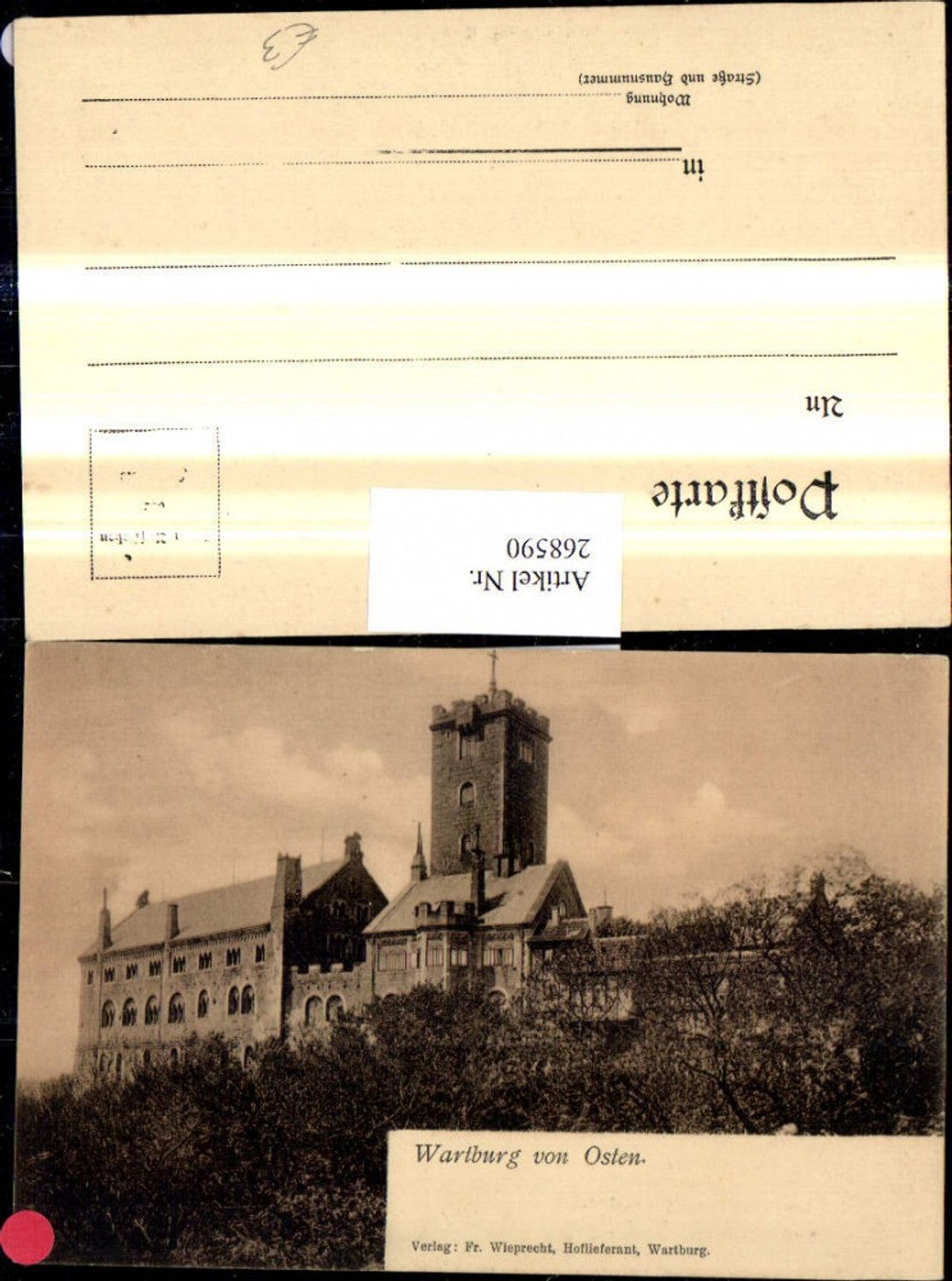 268590,Eisenach Die Wartburg v. Osten Burg