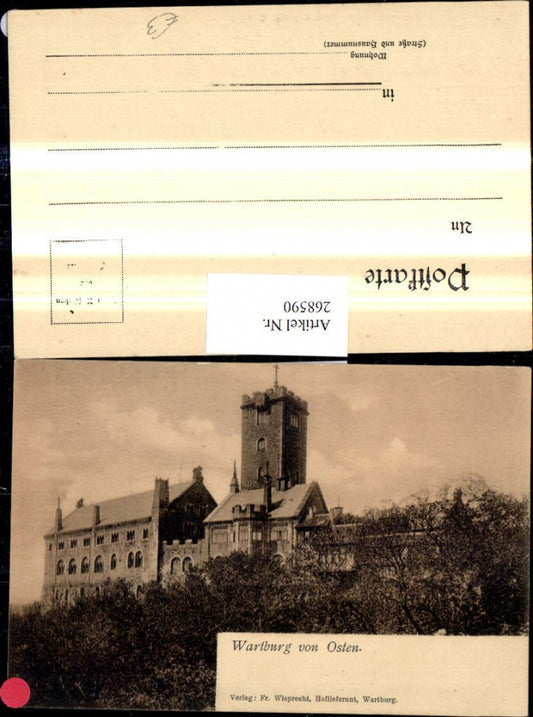 268590,Eisenach Die Wartburg v. Osten Burg