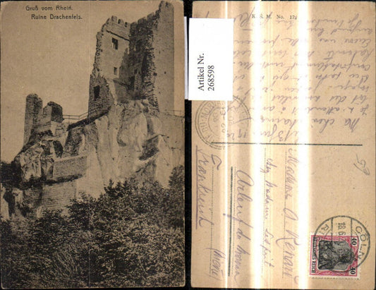 268598,Ruine Drachenfels b.  Königswinter Rhein