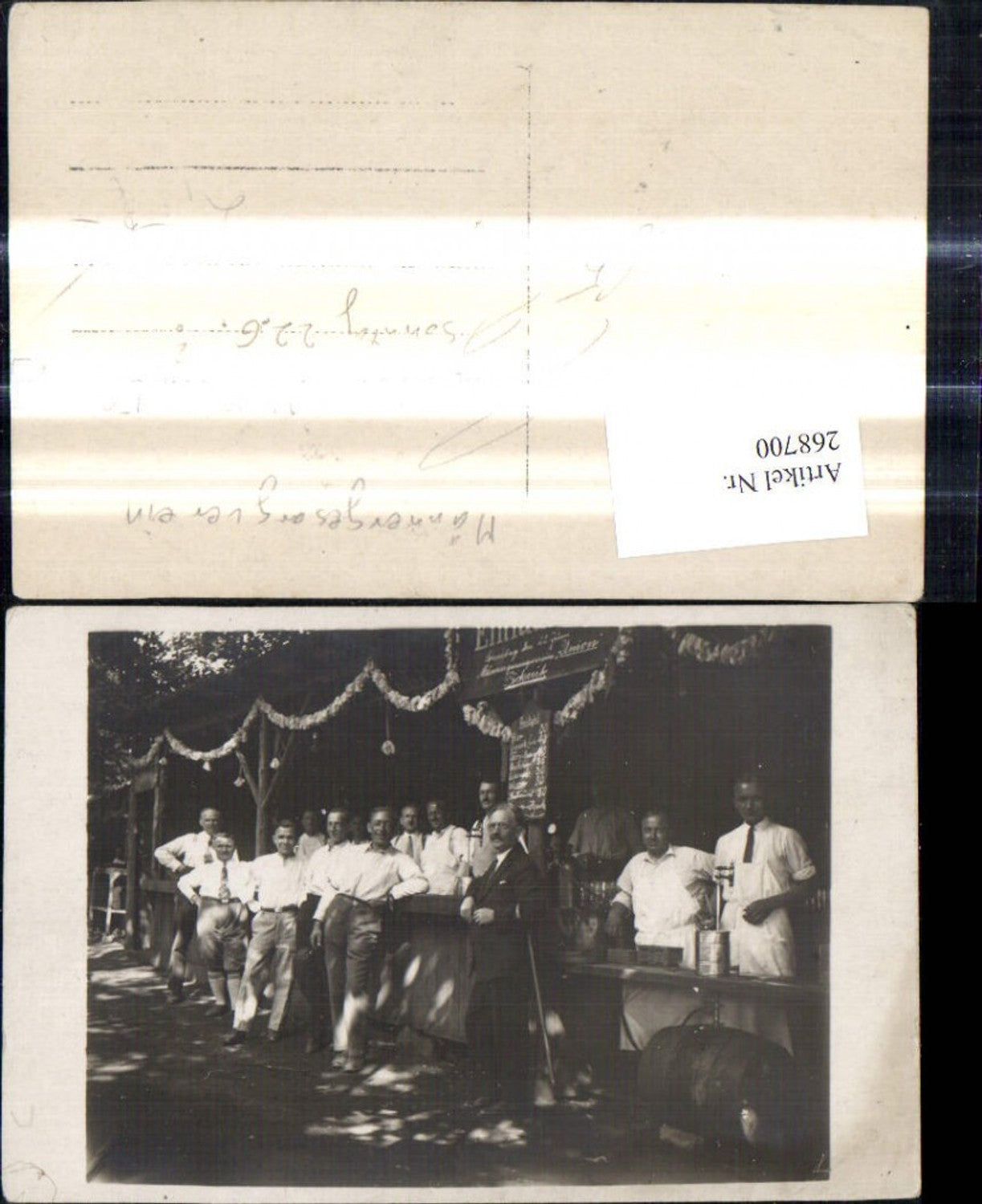 268700,Foto Ak Männer Anzug Männergesangsverein Union Picknick Bier Schank