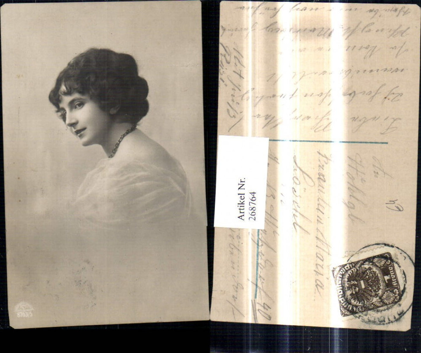 268764,Foto Ak Frau Halskette Portrait