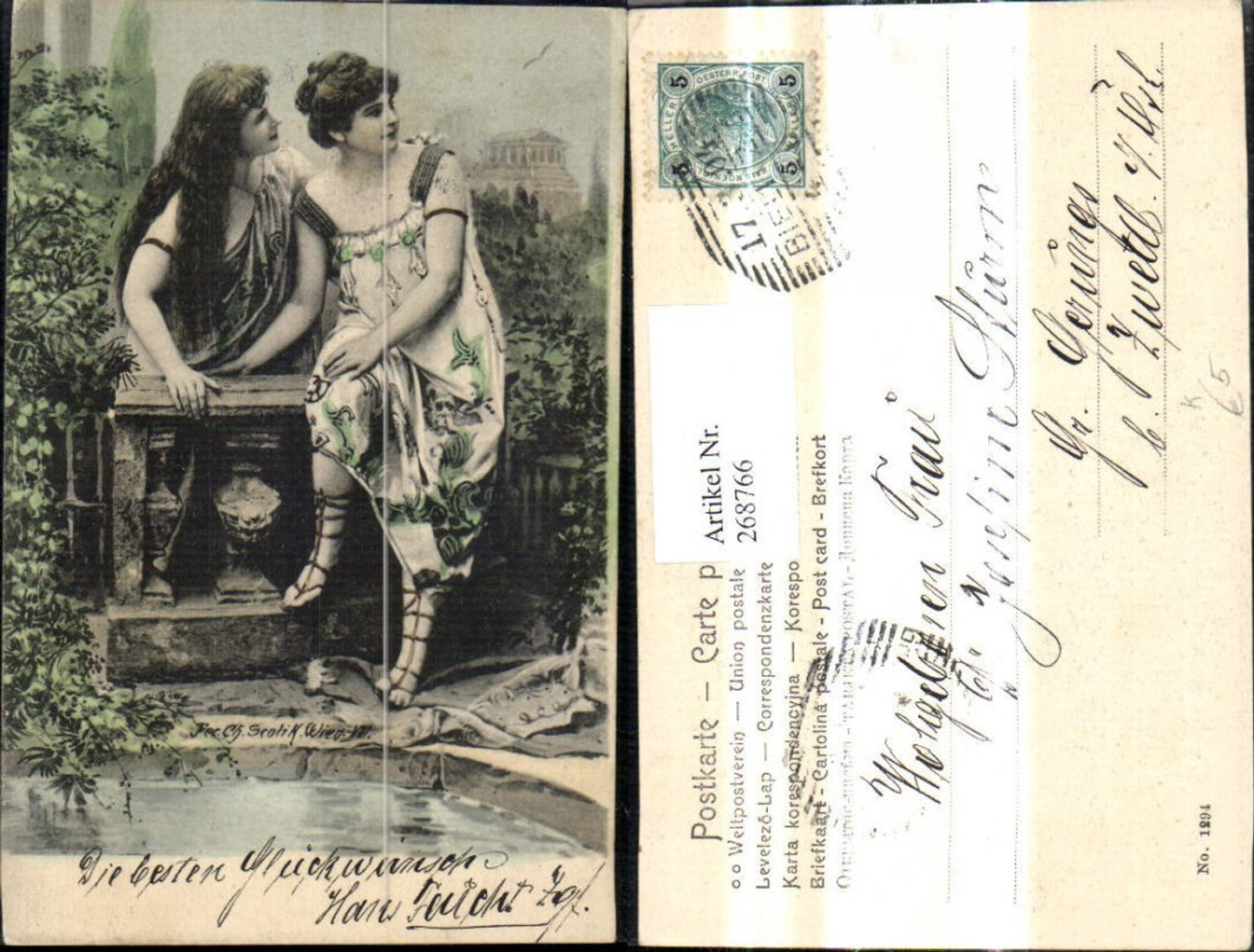 268766,Künstler Ak Fec. Ch. Scolik Frauen a. Brunnen