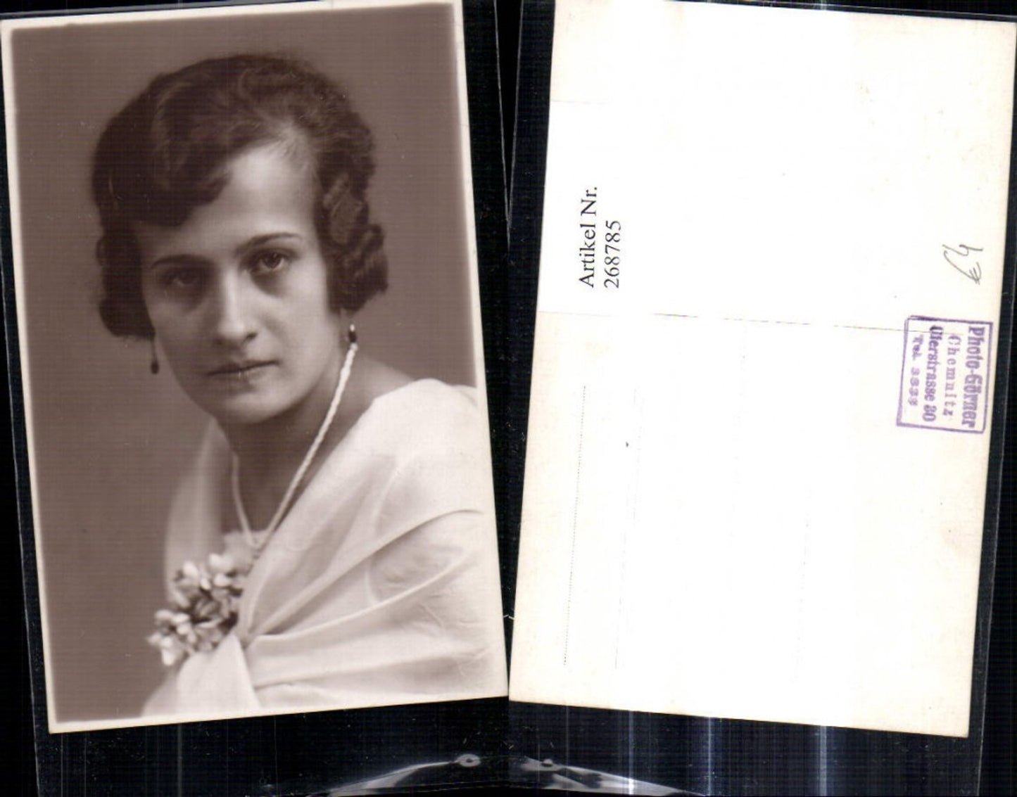 268785,Foto Ak Frau Halskette Ohrringe Schmuck Portrait