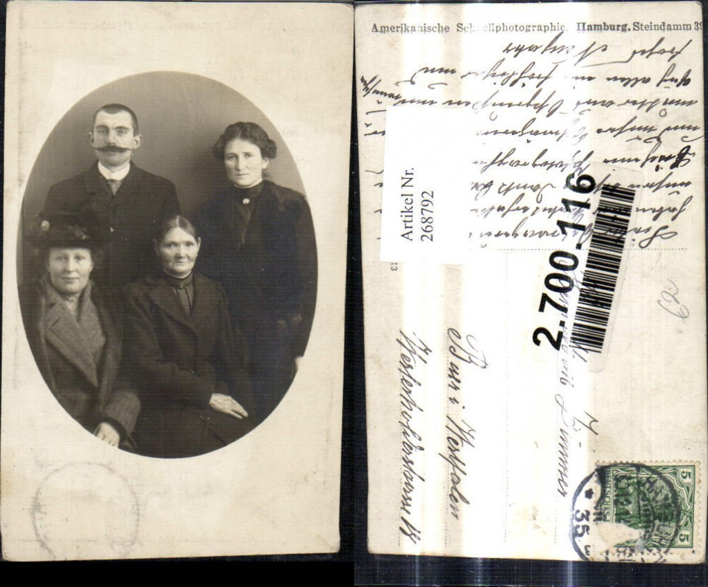 268792,Foto Ak Frauen Hut Mann Anzug Passepartout