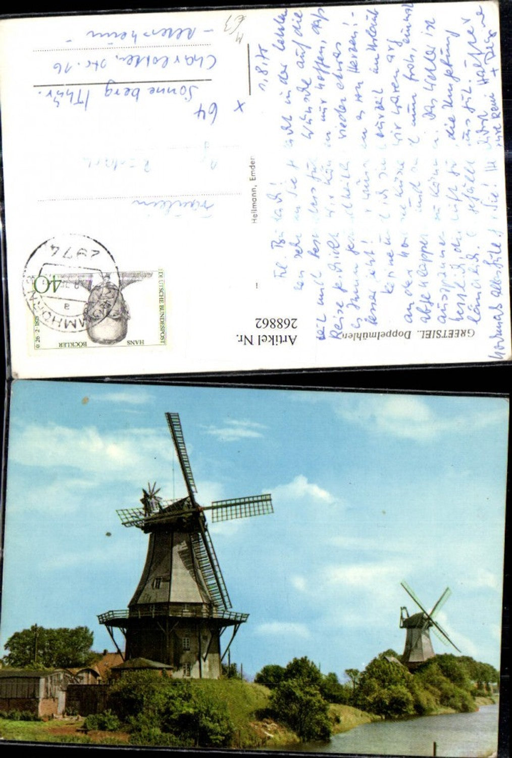 268862,Greetsiel Doppelmühlen Windmühlen