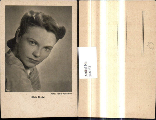 268962,Foto Ak Hilde Krahl Schauspielerin pub Ross