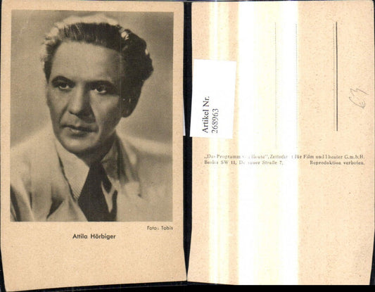 268963,Foto Ak Attila Hörbiger Schauspieler