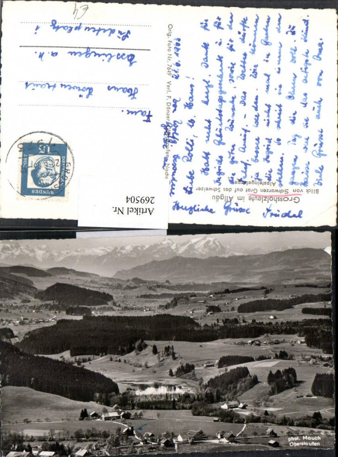 269504,Großholzleute Isny Totale Blick v. Schwarzen Grat a. d. Schweizer  Alpsteingebirge