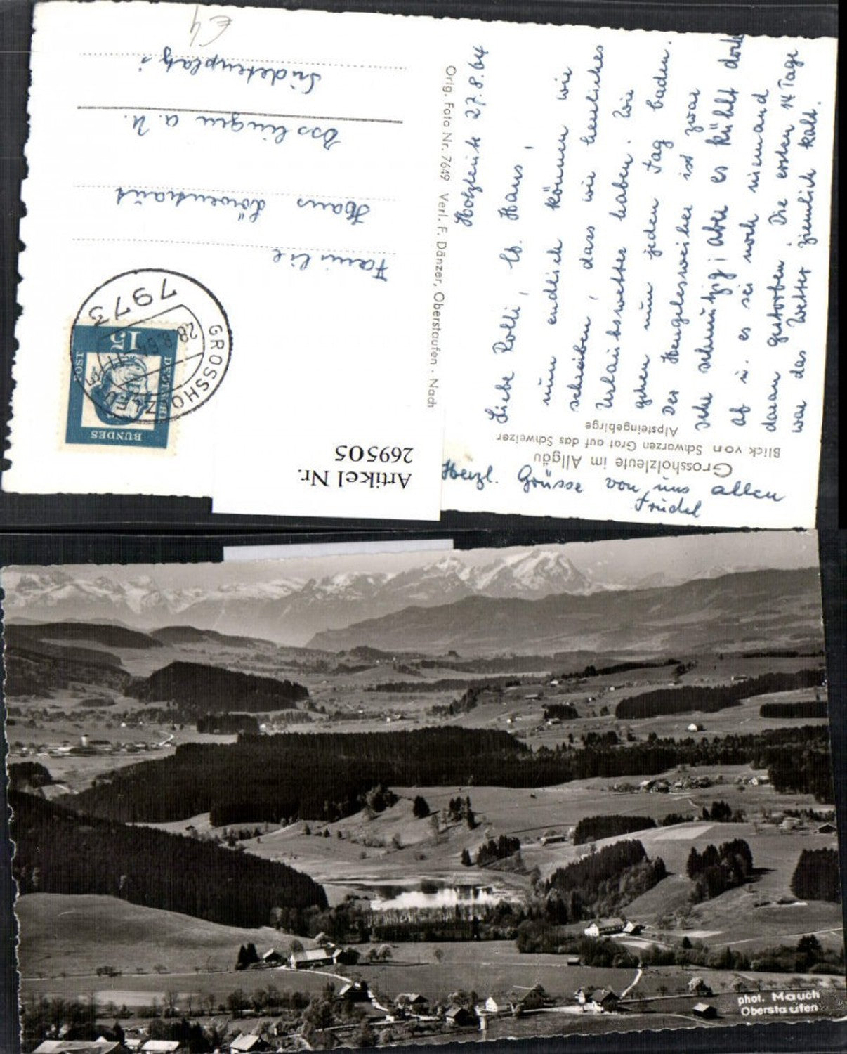 269505,Großholzleute Isny Totale Blick v. Schwarzen Grat a. d. Schweizer  Alpsteingebirge