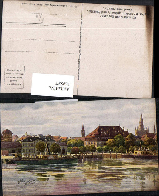269557, Artist AK V. Marschall Constance Harbor Council Building and Minster Monastery