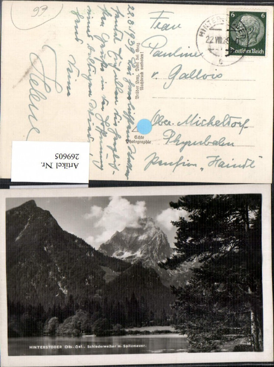 269605,Hinterstoder Schiederweiher m. Spitzmauer See Bergkulisse