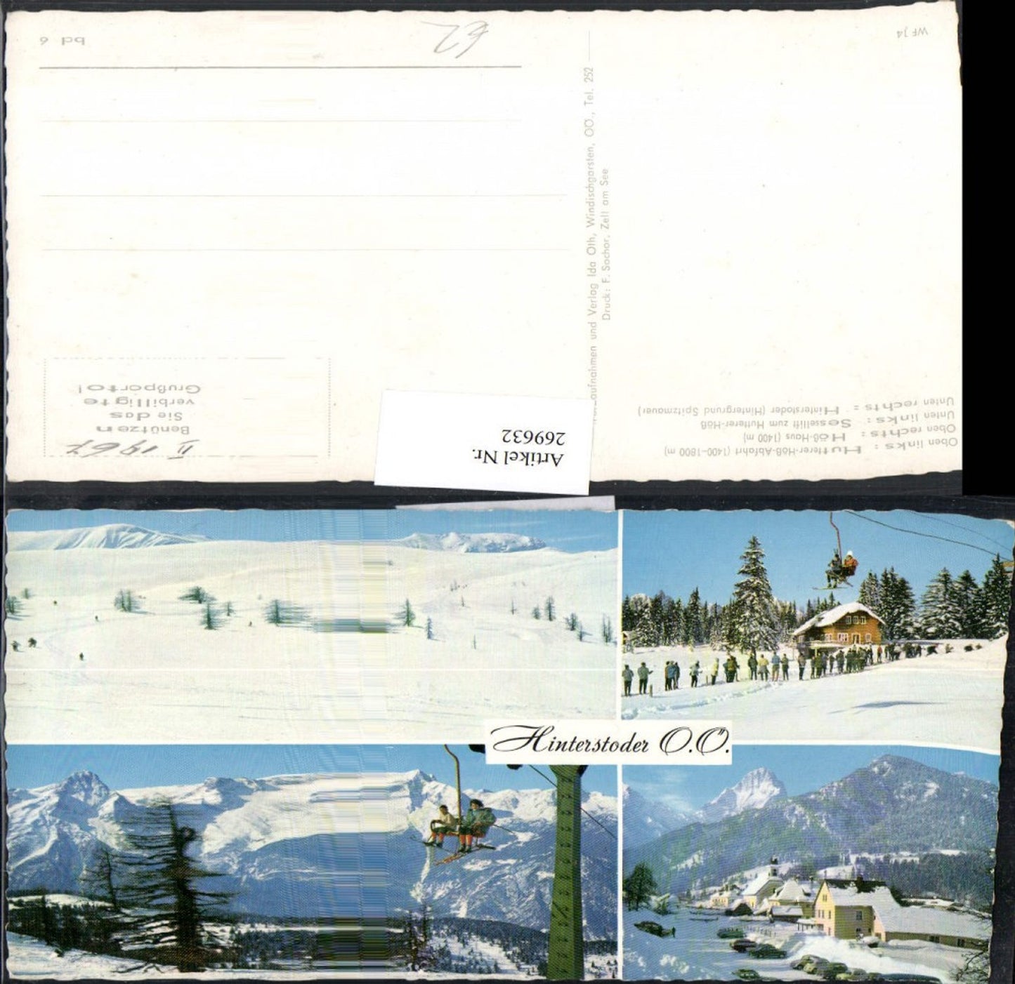 269632,Hinterstoder Mehrbildkarte Winterbilder Teilansicht Sessellift Hutterer-Höß
