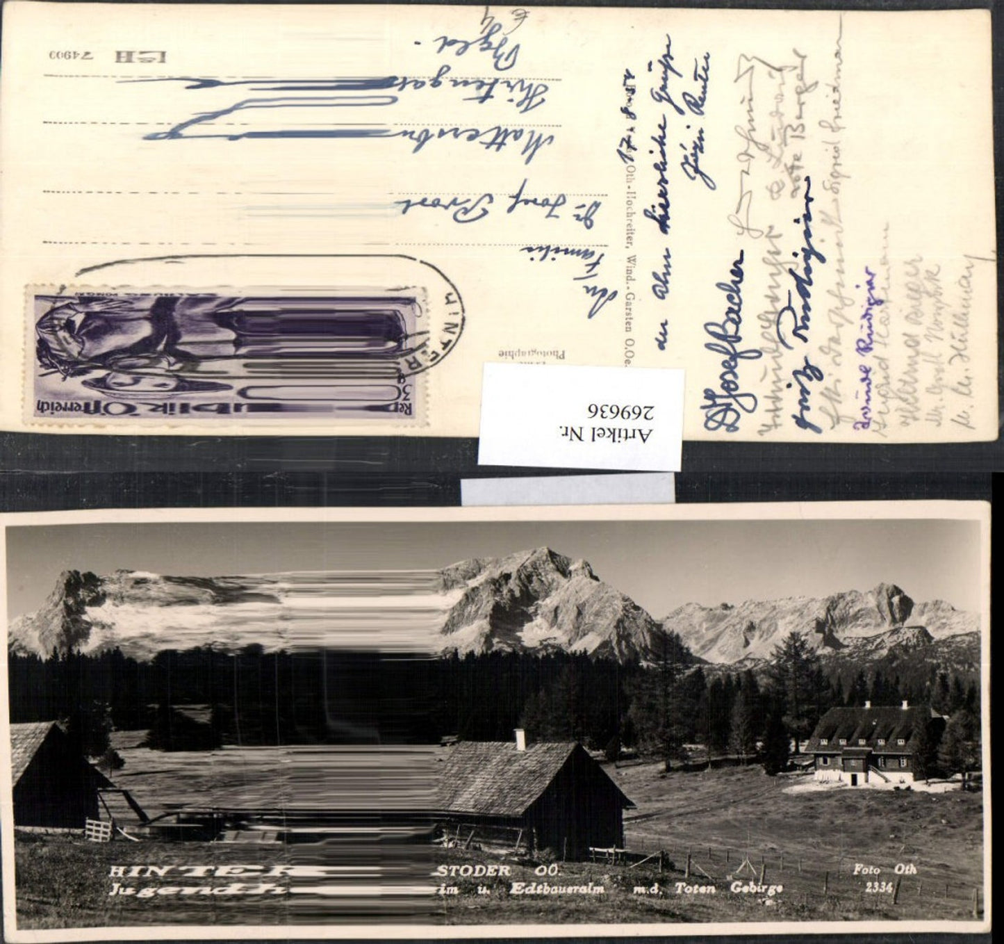 269636,Hinterstoder Jugendheim u. Edtbaueralm m. d. Toten Gebirge pub Foto Oth