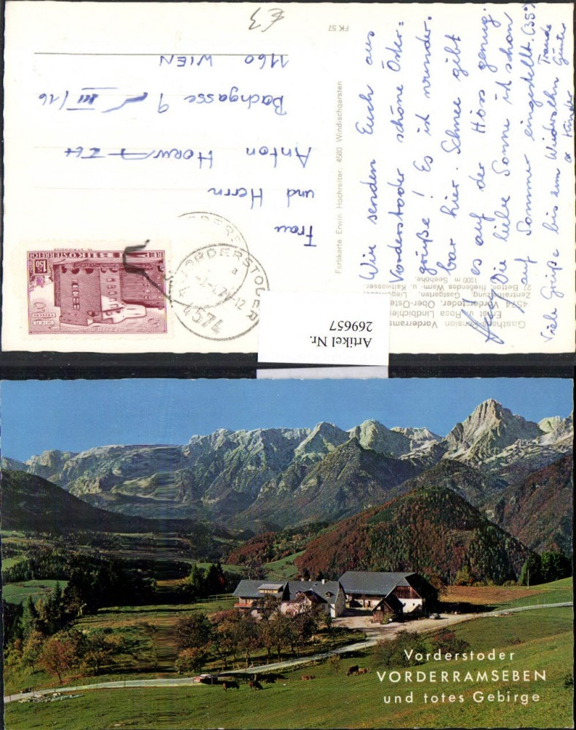 269657,Vorderstoder Teilansicht Vorderramseben u. Totes Gebirge