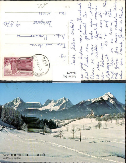 269659,Vorderstoder Teilansicht u. Totes Gebirge Winterbild
