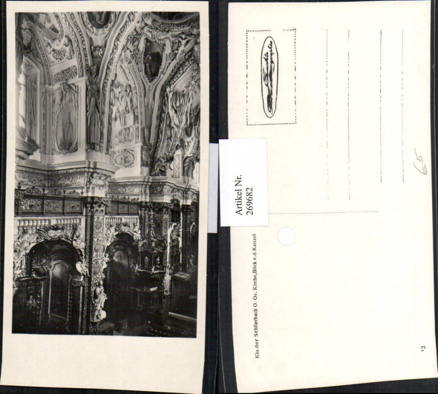 269682,Schlierbach Stift Kloster Innenansicht Blick v. d. Kanzel